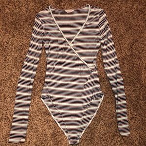Striped body suit